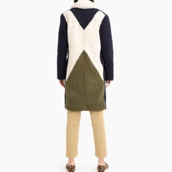 J Crew colorblock Sherpa coat - Picture 2 of 10